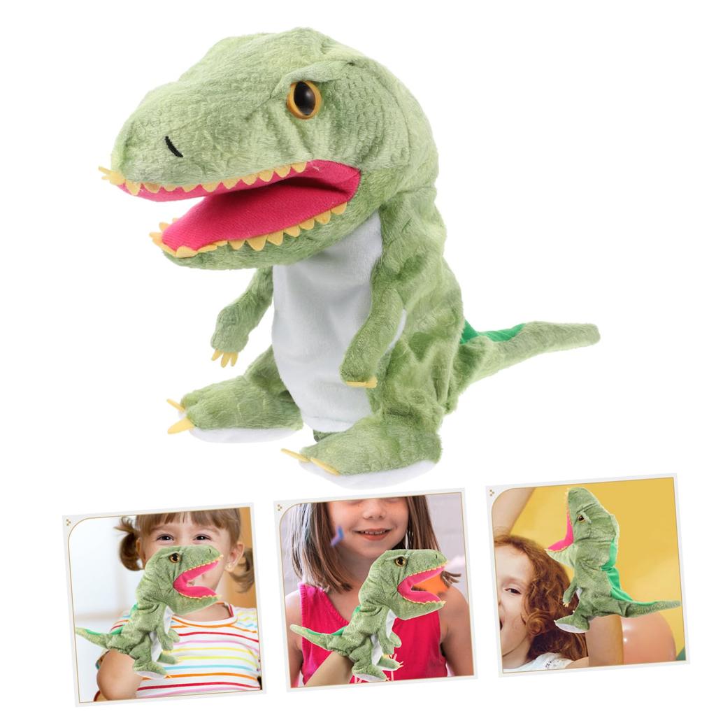 Ledmomo Dinosaur Hand Puppet, Realistic Tyrannosaurus Plush Toy for Fingers, Pretend Play with Openable Mouth, Random Colors