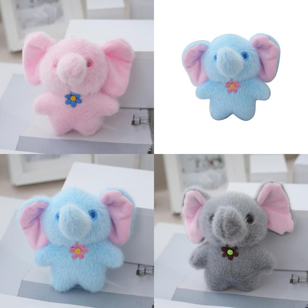 Adorable Plush Elephant Keychain Toy Soft Stuffed Animal Cute Keyring Gift