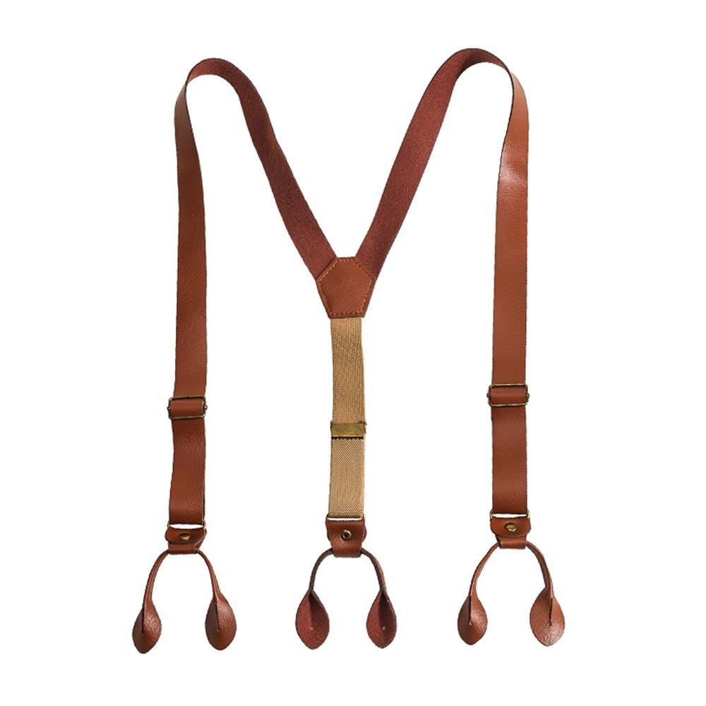 Elastic Strap Y-Type Suspenders 4 Clips Stripe Suspenders Fashion Metal Clip Suspenders Gift Idea