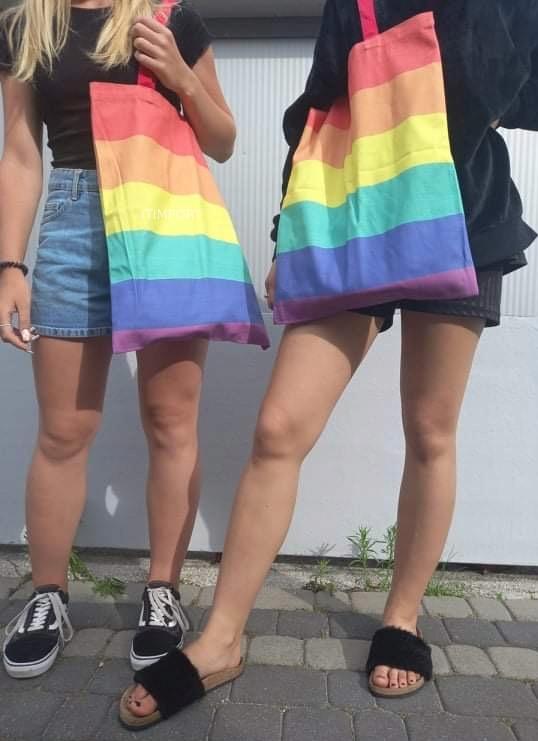 Cotton Rainbow Pride Lgbt Shopping Bag Large Xxl