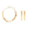 Ingemark Elegantes Metall Rund Pailletten Choker Halskette Hängende Ohrringe Schmuckset für Damen Luxuriös Einfach Schlüsselbein Accessoires Geschenk