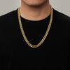 Gold Color Stainless Steel 6.5mm Curb Cuban Link Chain Bracelets Necklace For Women Men Fashion Party Wedding Jewelry Sets Gift