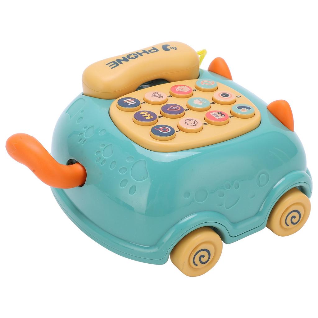 Kids Cute Mobile Phone Toy 16 Different Functions Children Simulation Cat Phone CarGreen
