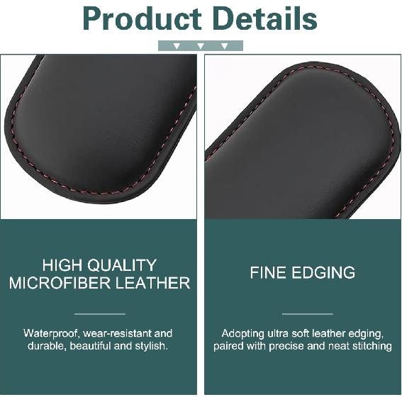 2PCS Car Door Armrest Pads, Soft Leather+Memory Foam Car Knee Pads, Soft Comfortable Auto Arm Rest Pillow for Elbow Leg Support, Universal Auto