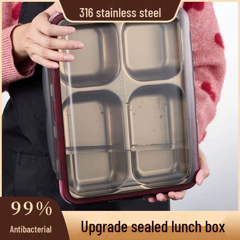 Divided Stainless Steel Leak-Proof Lunch Box