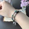 Handcrafted Natural Stone Bead Bracelet Multicolored Healing Crystal Adjustable Elastic Cord Energy-infused Fashion Accessories