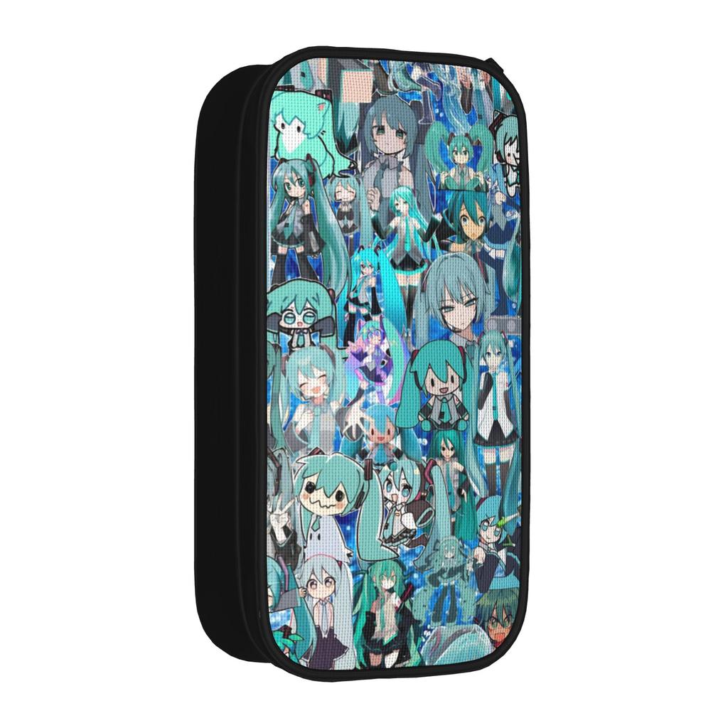 Anime Hatsunes Mikus Pencil Case Creative Pen Box Bags Girls Boys Large Storage School Supplies Cosmetic Pencilcases