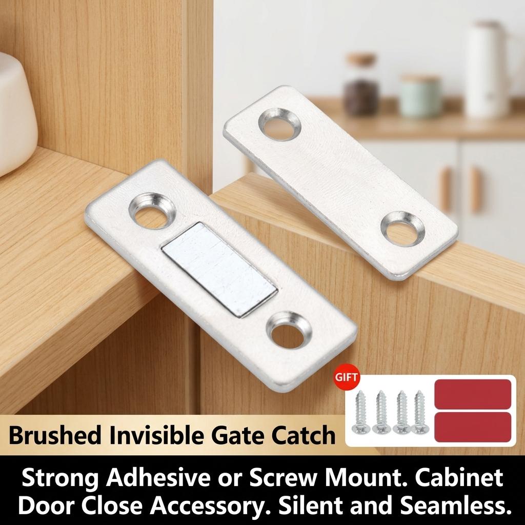 Magnetic Door Catch for Cabinet Sliding Wardrobe No Drilling Strong Magnet Invisible Design