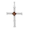 Silver Cross with Garnet 1.37ct, Cubic Zirconia (2206644)