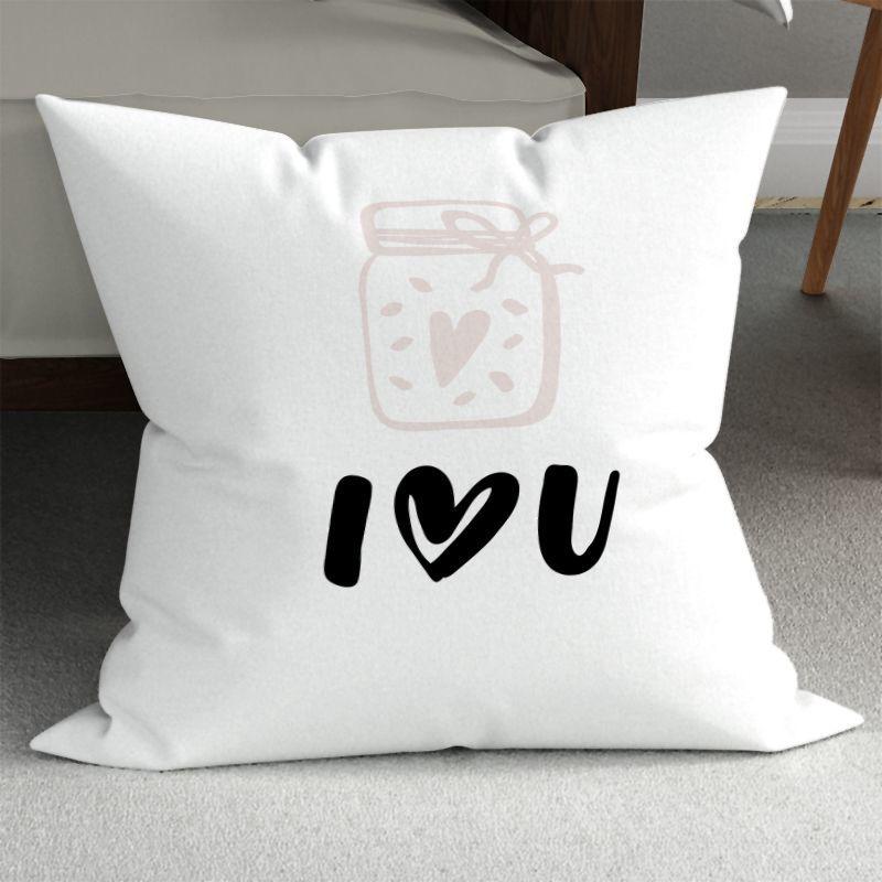 Romantic Couple Wedding Decorative Sofa Pillows: Minimalist Double-Sided Printed Square Pillow Covers (Includes Pillow Insert)