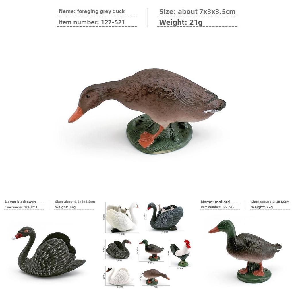Figures Animal Realistic Model With Ducks Rooster Swans For Decorative Display