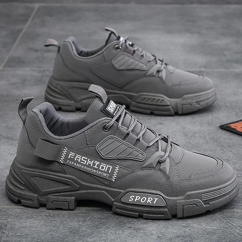 Fashion Men Boots Men Ankle Boots Autumn Outdoor Military Booties Winter Comfort High Top Shoes for Men Platform Work Boots Botas Hombre