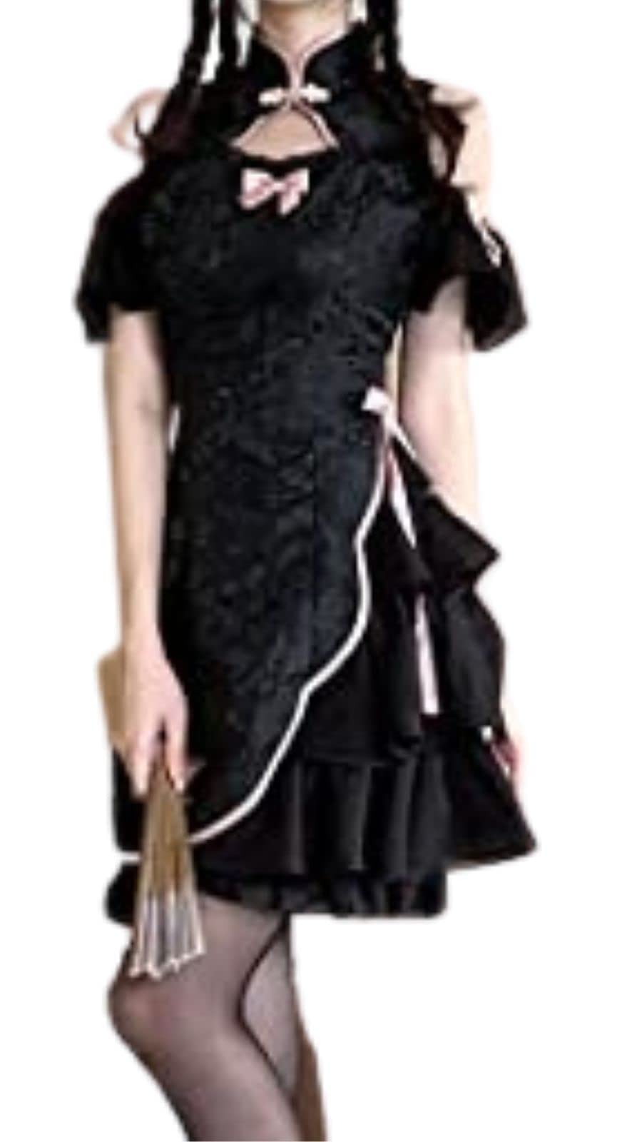 

С Cafe Costume Китайская Лолита Лолита Китай Лолита Субкультура Мина Корейский Костюм Идола Подпольный Идол Свадебное Платье [Bg3] в китайском стиле чёрный