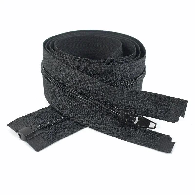 Meetee 5/10 Pezzi 40-300cm N°3 Cerniera in Nylon Nero Bianco Cerniere Aperte Giacca Piumino Cappotto Scarpe Cerniere con Blocco Automatico Accessorio Cucito Fai da Te