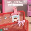 KAWAII Red Letter Sorter – Tiered Storage Mesh Organizer, Metal File Holder for Documents, Stylish Desk Decor for Women