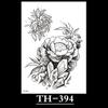 Flower Sketch Tattoo Sticker, Black And White Half Arm Tattoo Sticker, Waterproof And Sweat Proof Tattoo
