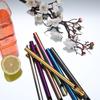 Wide Opening Cup Tubes, Seven Count 304 Steel Beverage Tube Set for Fruit Beverage Cups, Counter Corners and Casual Household Serving
