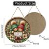 Gingerbread couple Christmas decor Round Wooden Hanging Plaque festive wall sign rustic holiday ornament for front door home party supplies