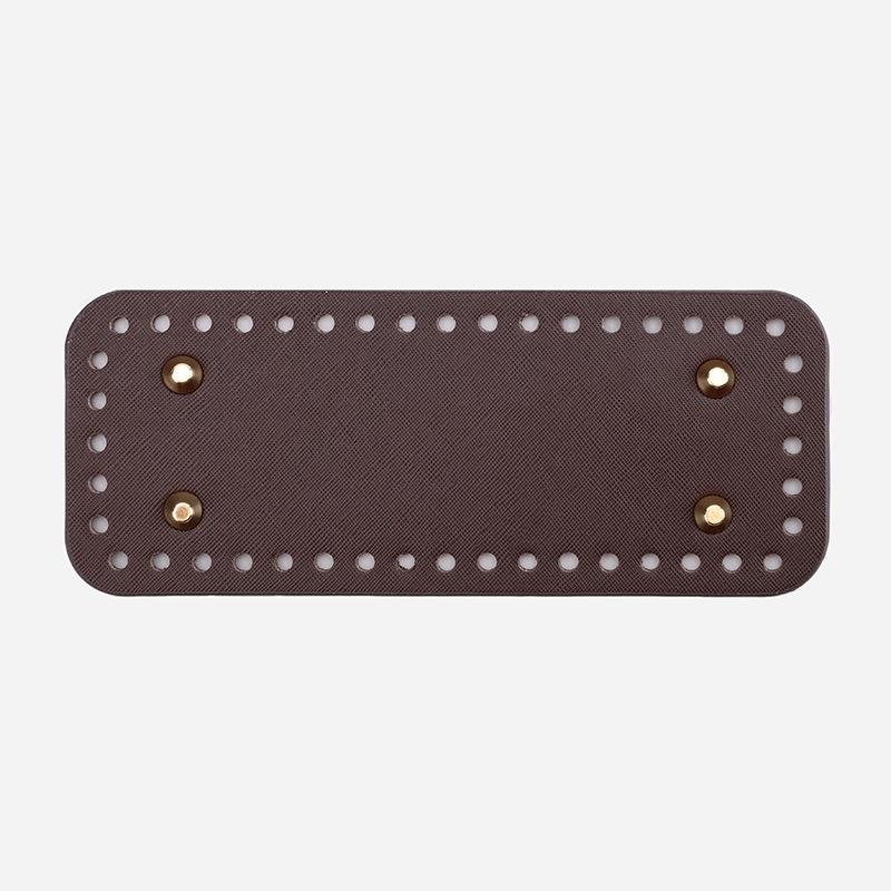 

Handmade DIY Woven Oval Bag Bottom, PU Cross Pattern, 20x8cm темно-коричневого кольору