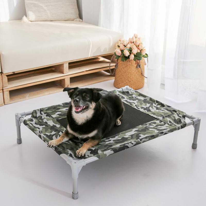 

Removable Dog Camp Bed Breathable Puppy Marching Bed Stable Metal Frame Comfortable Sleeping Dogs Beds Cats Elevated Pet Beds S 58X45X19CM