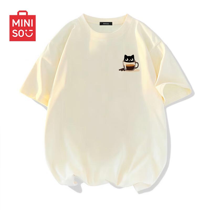 MINISO Мужская хлопковая футболка с принтом мультяшного кота 2XL