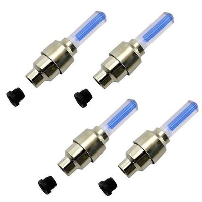 4 Pieces Bicycle Car Motorcycle Wheel Tire Valve Cap Flash LED Light Lamp Accessories A000508