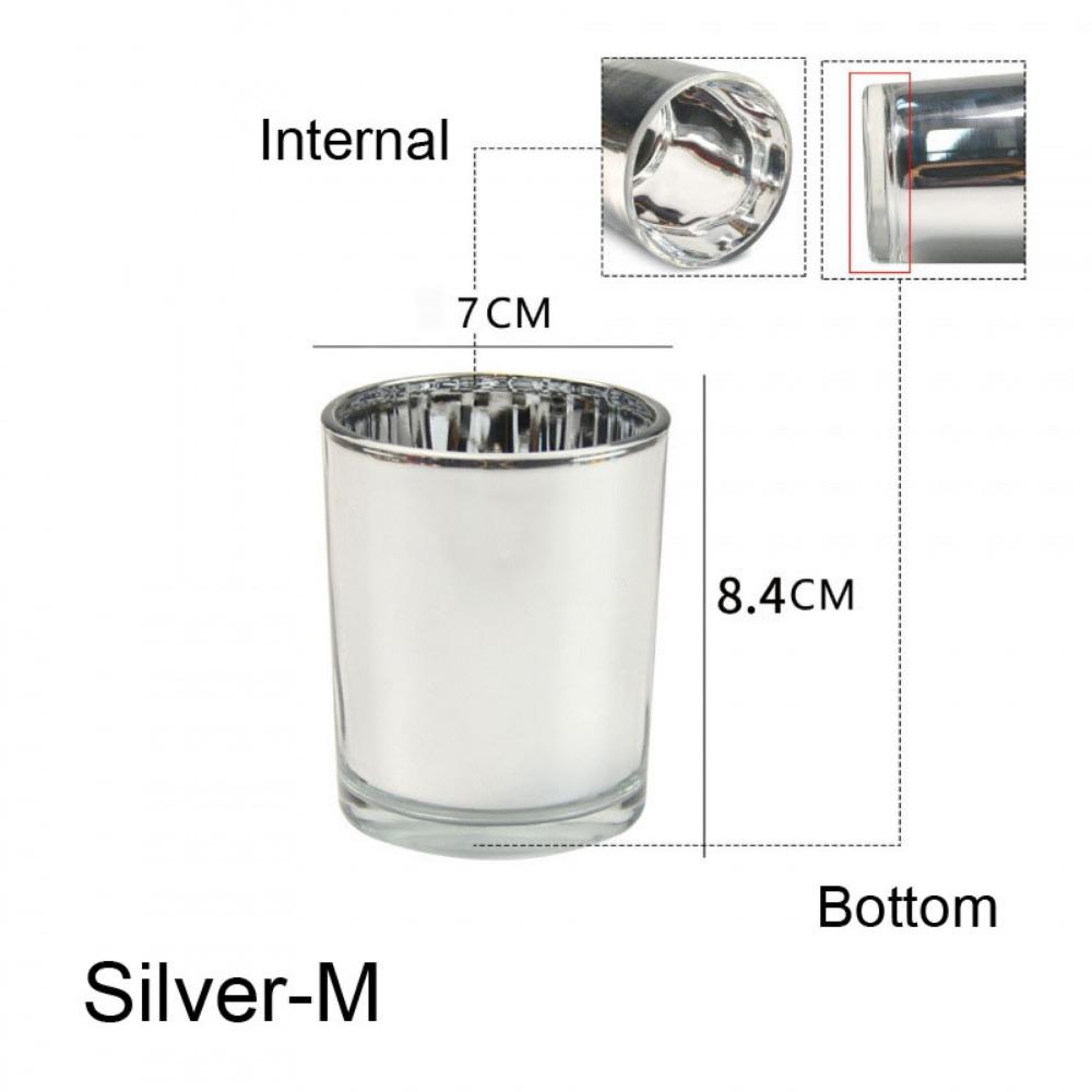 Creative Electroplated Glass Candle Cup Colorful Aroma Aromatherapy Cup Empty Glass Container Living Room Ornament