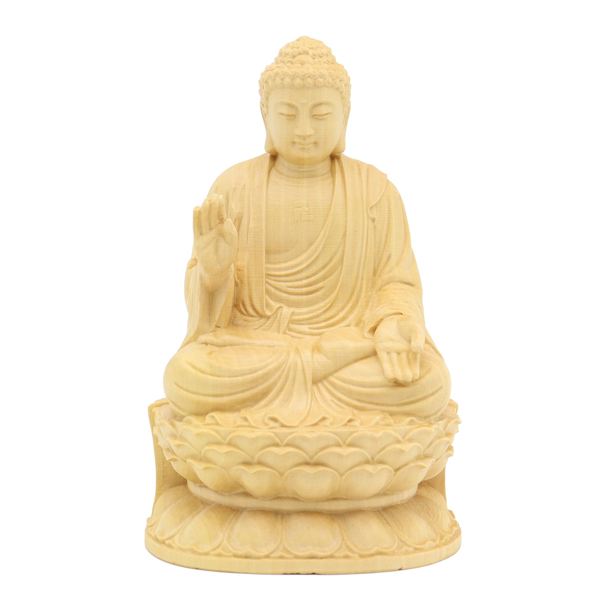 

Kurita s Specialty Buddha Statue [Nyorai] Shaka Nyorai Seated Statue, Total Height 10cm, Water Boxwood, 5316