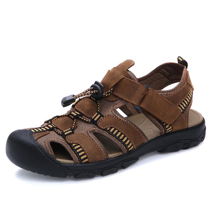 

Sandals 2025 new men s casual wear-resistant fashion non-slip beach shoes driving to work cool slippers men s shoes 38