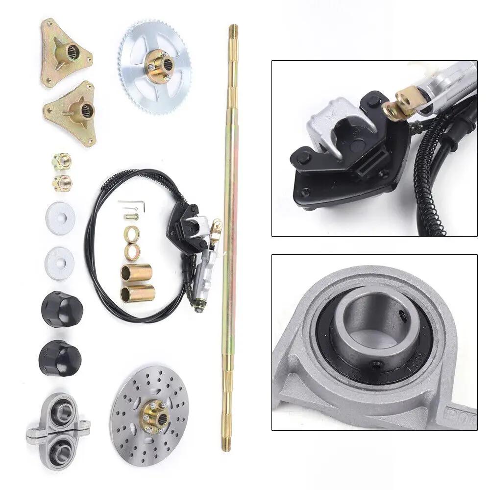 740mm Rear Axle Kit Brake Assembly &Pillow Blocks For ATV Quads Buggy Go Kart