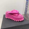 Fashion Women Slippers Summer Wedges Round Toe Women's Sandals Black Pink High Heels Platform Dress Women Flip-flops Zapatillas De Mujer