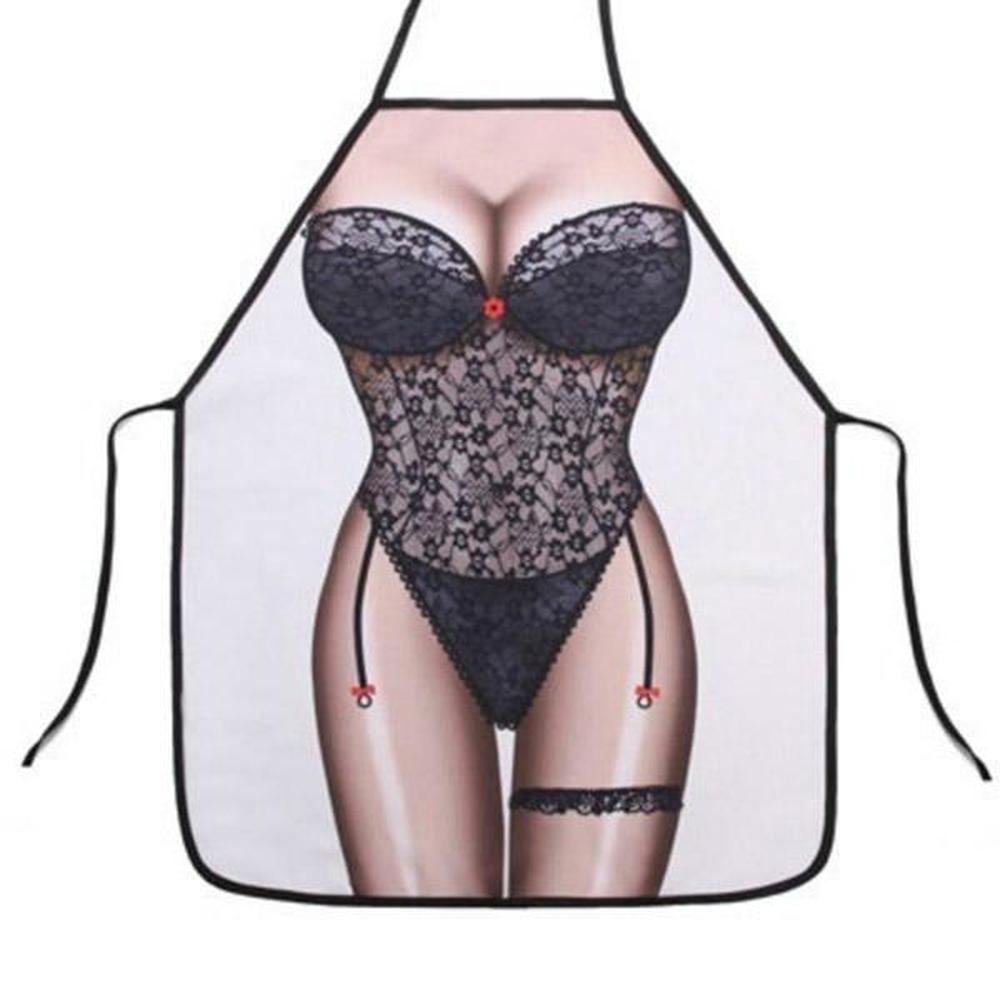 Fashion Sexy Waterproof Apron Bar Cafe Kitchen Cooking Apron Household