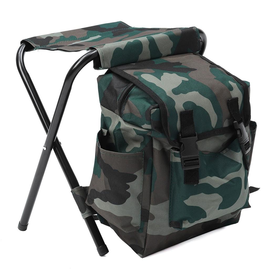 Portable Foldable Fishing Chair Stool Camping Backpack Oudoor Travel Shoulder Sport Tackle Bag Accessories 16.54''X12.6''