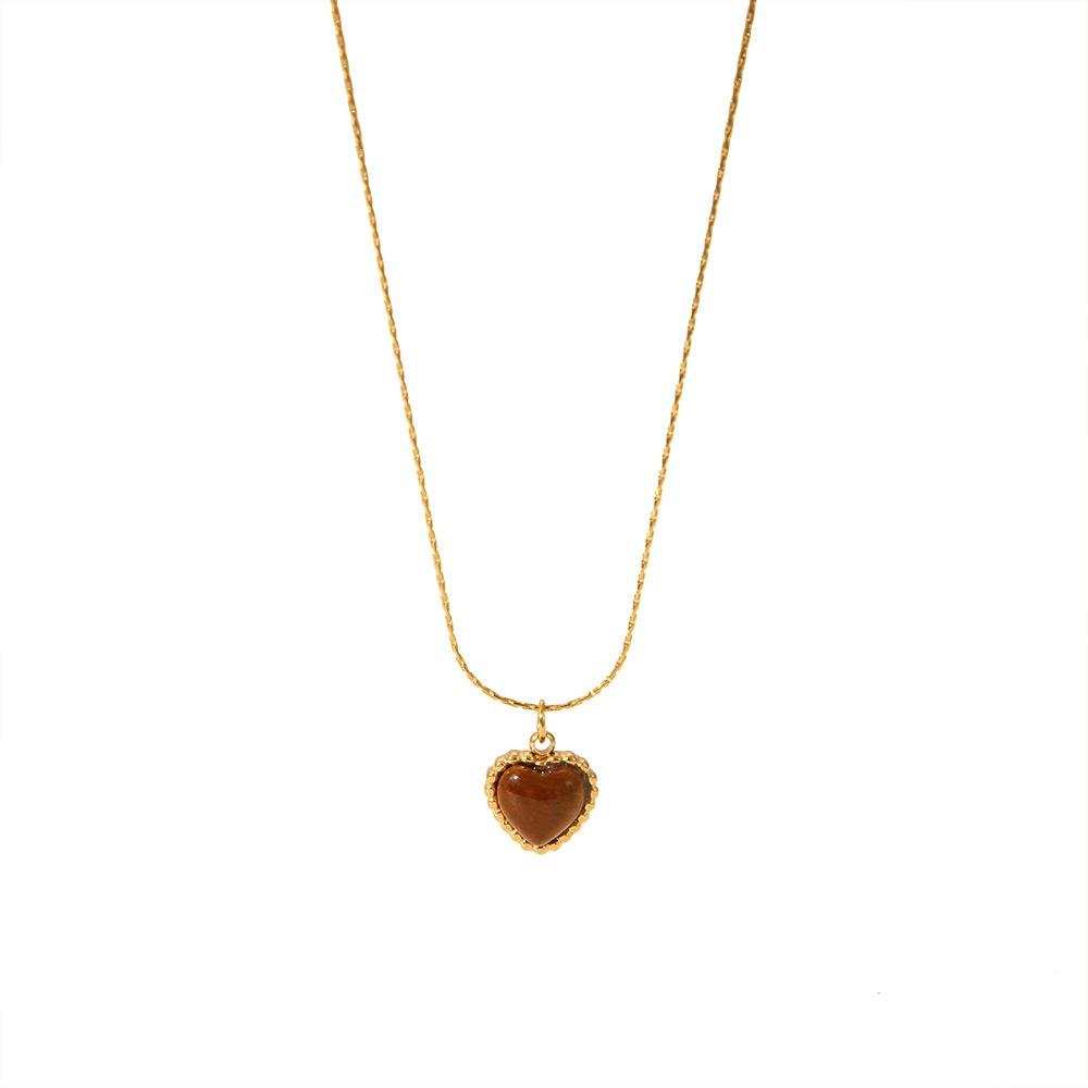 

Irregular Simple Metal Necklace Stainless Steel Heart Collarbone Chain Gifts Style D