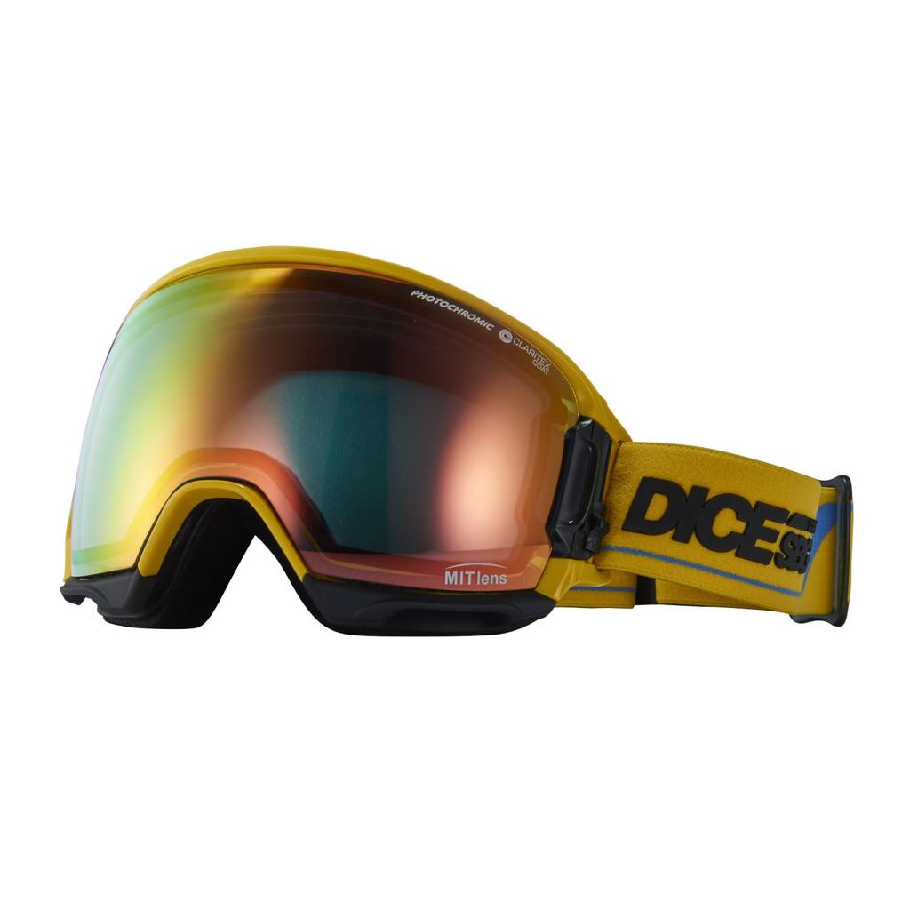 DICE HIGHROLLER HR35190 Y Snow Made in Photochromic with MIT Red for Snowboarding and Skiing Goggles, Japan, Mirror, Adults,