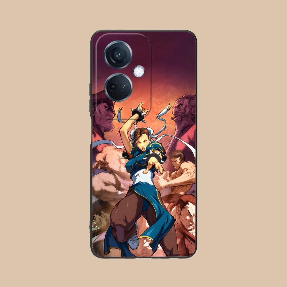 Street Fighter Chunli Phone Case for OPPO Reno 14 13 12 11 10 9 8 7 6 5 F T Pro 5G Colorful Printing Cover Cover Pretty Luxury