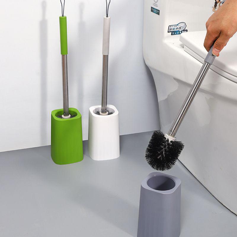 Long-Handled Toilet Brush Set with Base for Easy Cleaning of Bathroom Corners