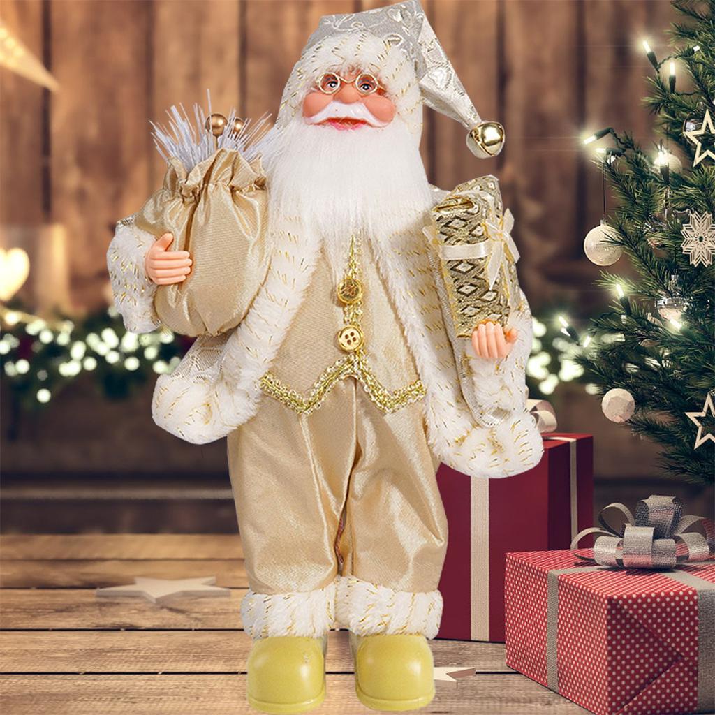 Christmas 12-inch Santa Claus Doll Standing Santa Claus Doll Window Desk Living Room Decoration Gift