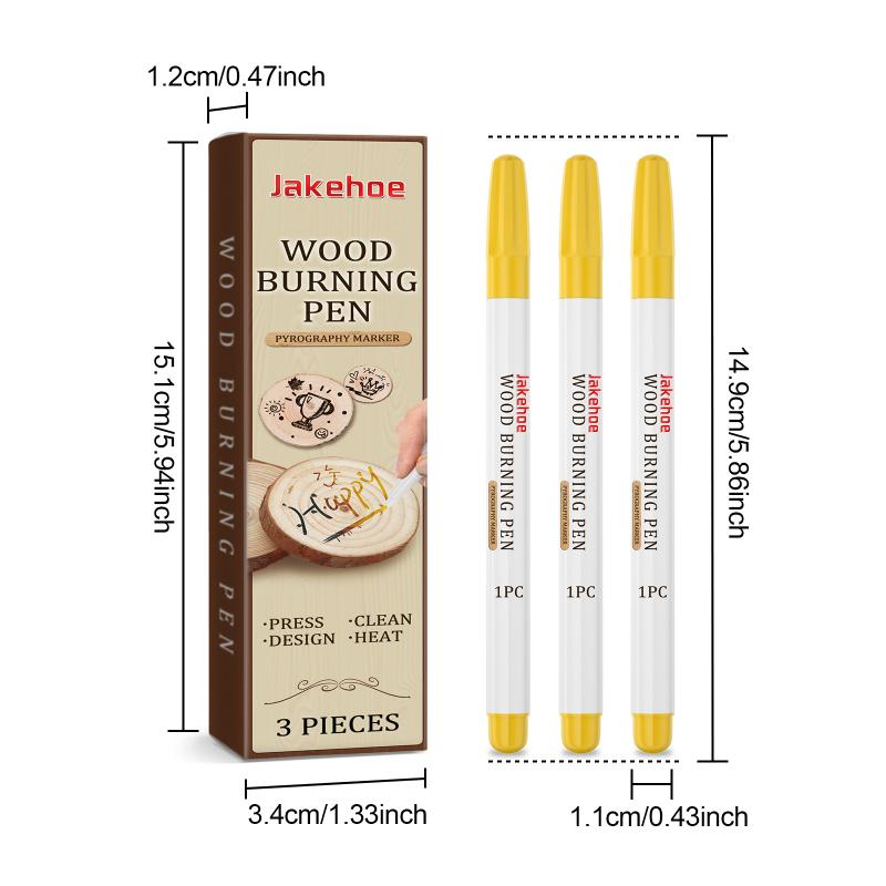3Pcs Diy Wood Burning Pen Scorch For Wood Burning Branding Art Decor Combustion Painting Creative Entertainment Marker Pen