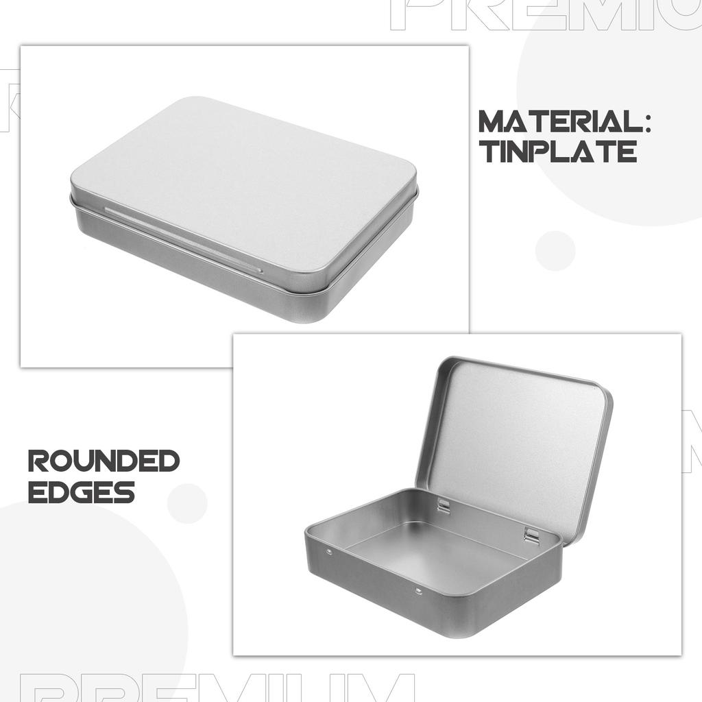 Caixa de Armazenamento Retangular Reutilizável de Folha de Flandres Recipiente Metálico de Lata para Joias Porta Doces Caixa de Lata com Tampa Suporte de Armazenamento de Folha de Flandres