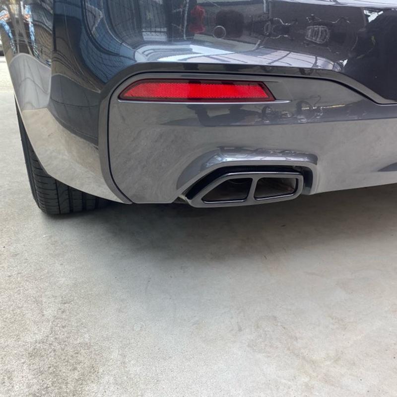 Stainless Steel Car Rear Dual Exhaust Muffler Pipe Cover Trim Exhaust Muffler Panel For-BMW 5 Series G30 G31 2017 2018