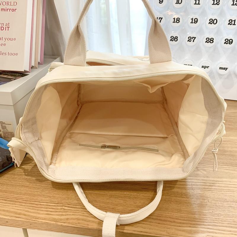 Solid Color Student School Bag Girls Backpack Student Travel Backpack