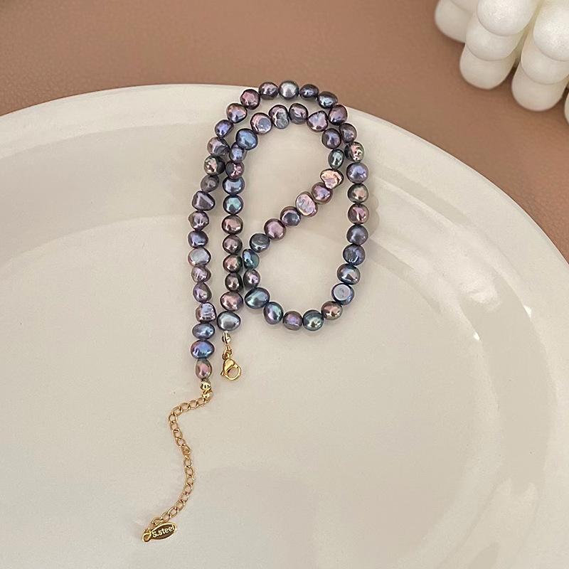 Винтажное жемчужное колье-чокер для женщин - универсальное жемчужное колье неправильной формы с высоким блеском для весны/лета