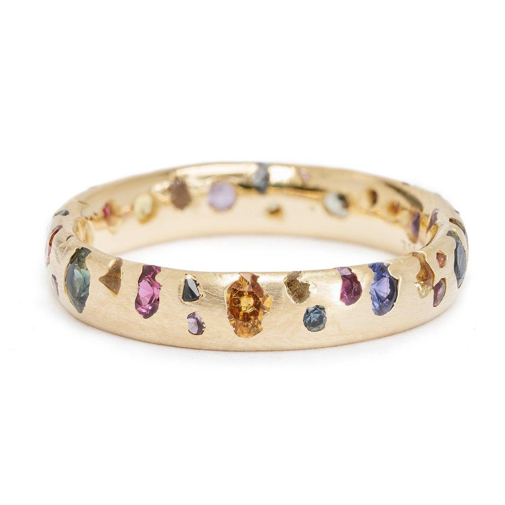 Indie Regenbogen Zirkonia Ring: Damen Luxus Silberring mit Diamantakzenten