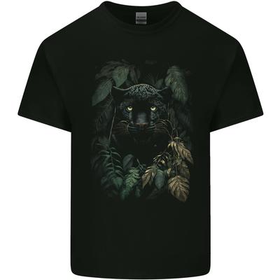 Ein schwarzer Jaguar Wildkatze Herren Leichtes Baumwoll-T-Shirt