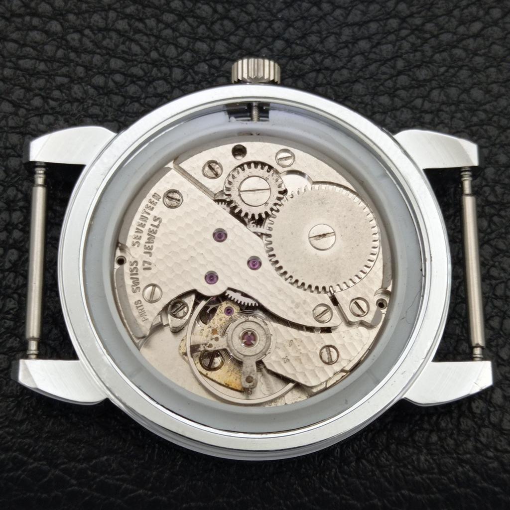 VINTAGE HAND-WINDING SWISS MENS REFURBISHED BLUE COLOR DIAL WATCH A700819-5 R205a-a700819