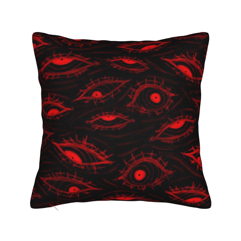Horror Pumpkin Face Halloween Square Pillow Case Cushion Cover Novelty Zipper Decorative Pillowcase for Home 18"