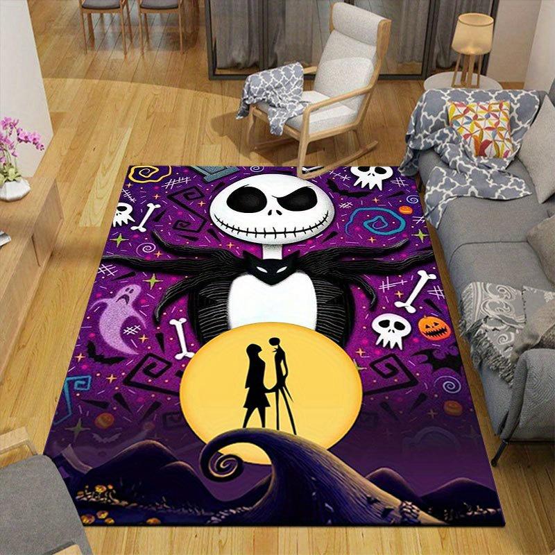 1pc Disney Jack Skellington Pattern Carpet Area Rug Non-slip Carpet Hand Washable Floor Mat Suitable For Living Room Bedroom Home Decor