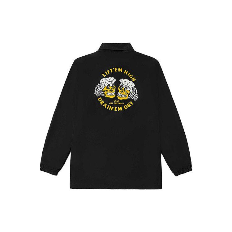 Vans Solid Color Single-Breasted Collar Jacket Men Jackets Black VN0A5H9EBLK