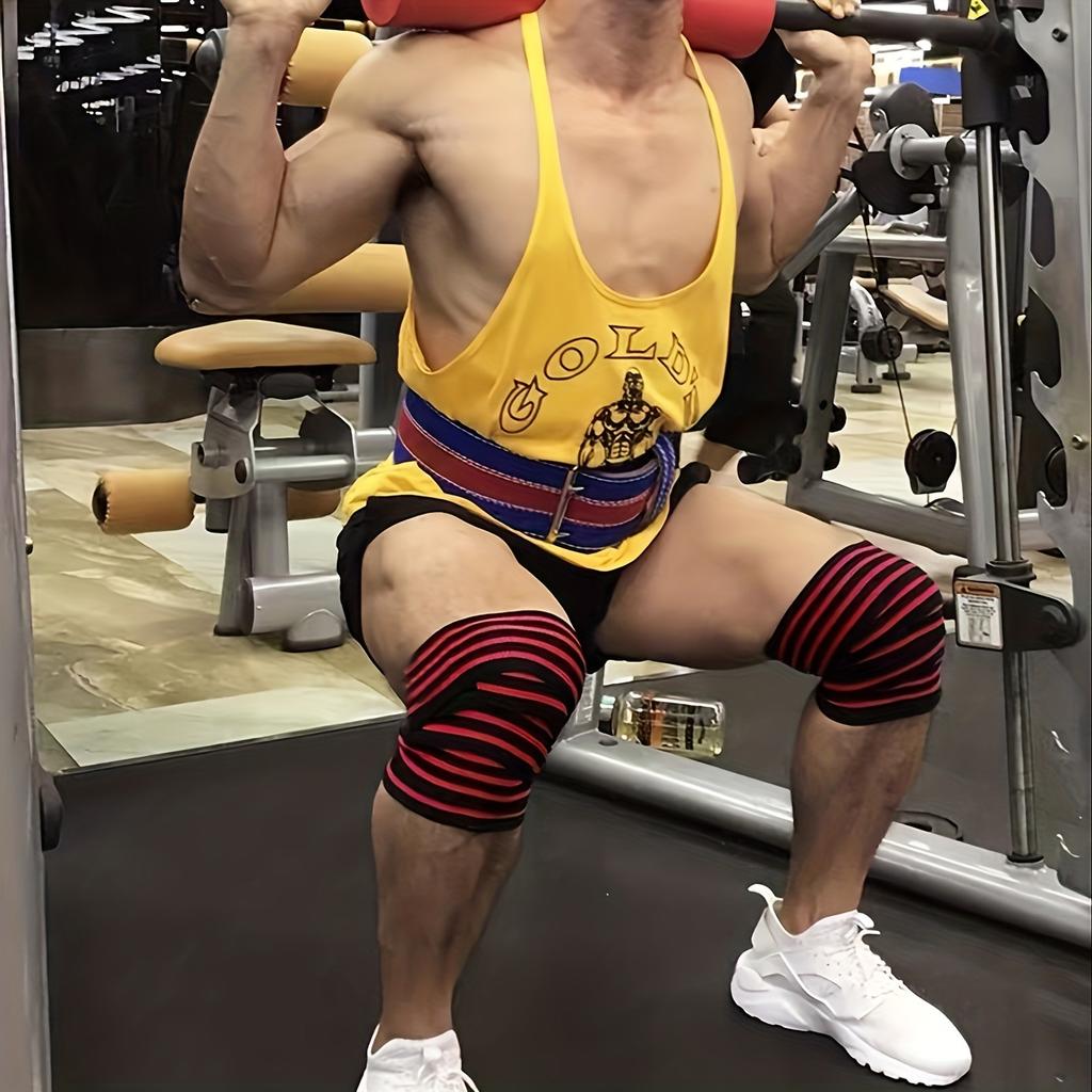 1pc Leg Knee Compression Wraps Gym Weight Lifting Squat Training Knee Protection Bandage Elastic Anti-Slip Sports Knee Brace